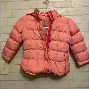 Girls Poivre Blanc Hooded Puffer Ski Jacket Pink Size 4